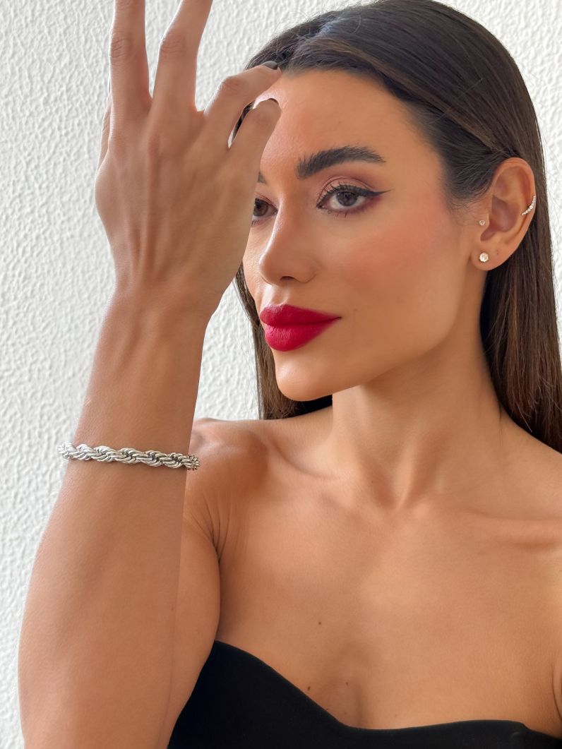 Pulseira Folheado a Ouro 18k e Prata Cordão Baiano M