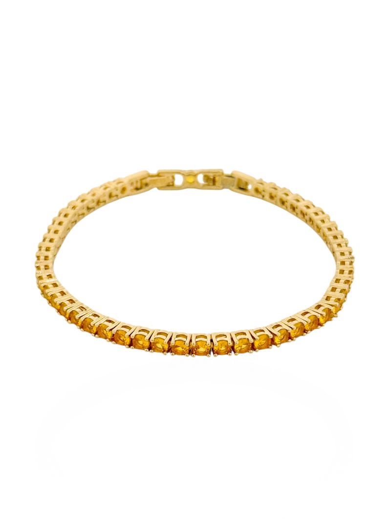 Pulseira Folheado a Ouro 18k e Prata Cordão Cravejado