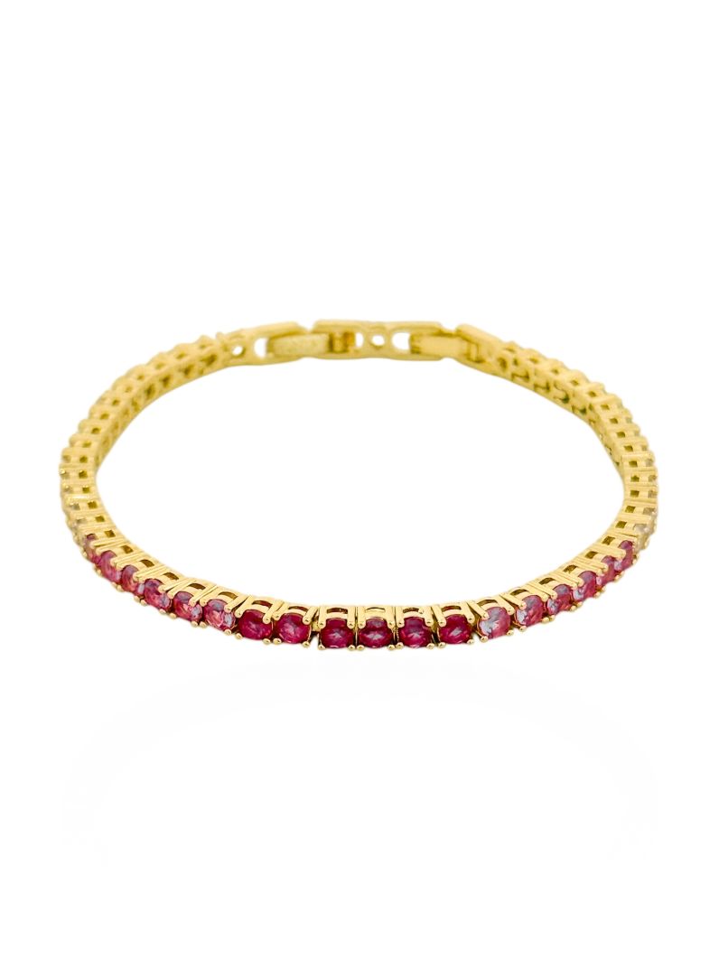 Pulseira Folheado a Ouro 18k e Prata Cordão Cravejado