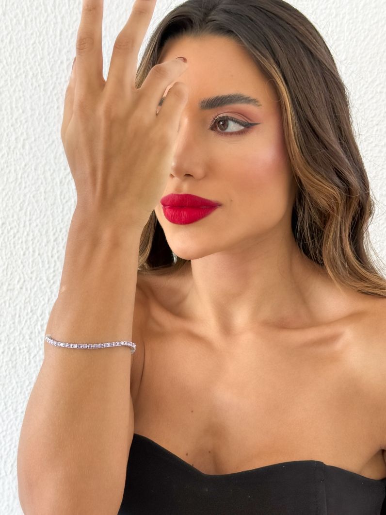 Pulseira Folheado a Ouro 18k e Prata Cordão Cravejado