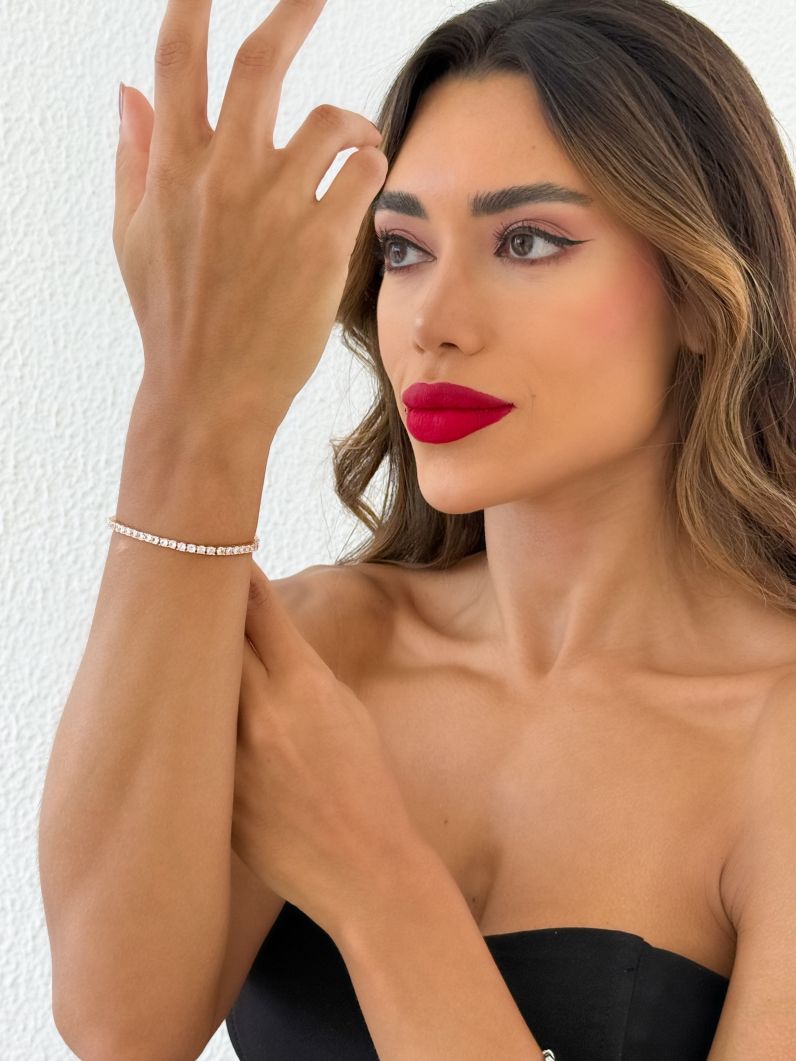 Pulseira Folheado a Ouro 18k e Prata Cordão Cravejado