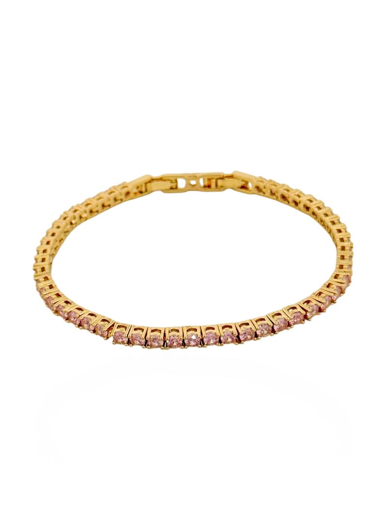 Pulseira Folheado a Ouro 18k e Prata Cordão Cravejado