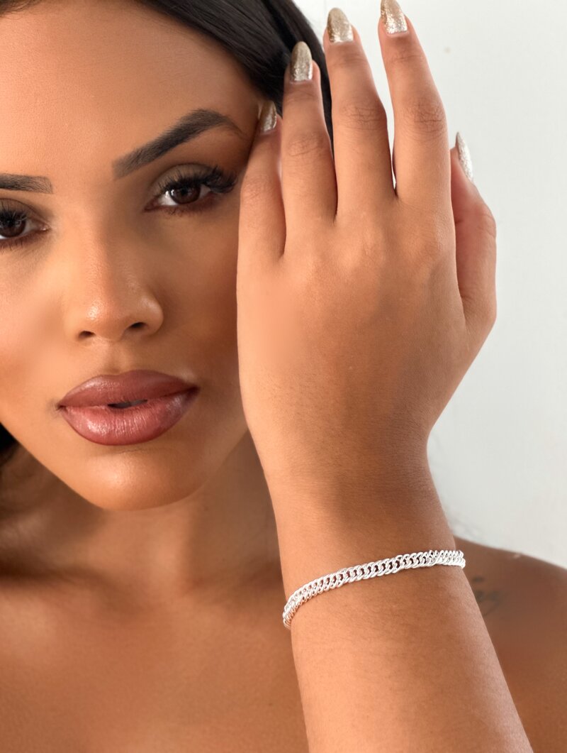 Pulseira Folheado a Ouro 18k e Prata Correntaria Elos