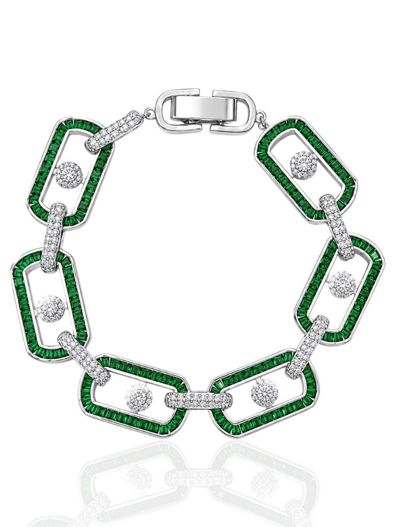 Pulseira Folheado a Ouro 18k e Prata Cravejado Com Microzirconia Coloridos