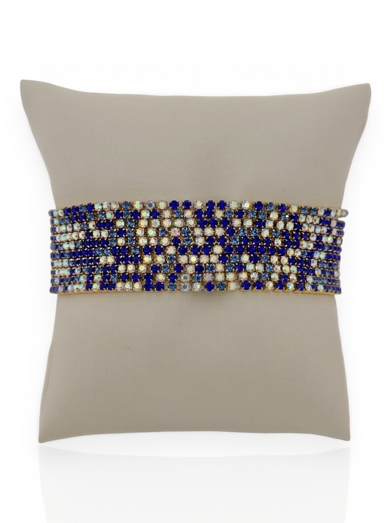 Pulseira Folheado a Ouro 18k e Prata Fios Cravejados Coloridos