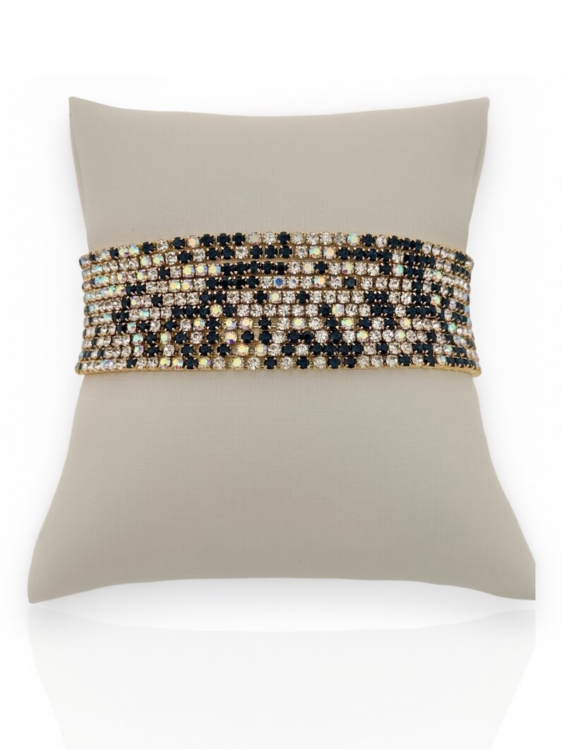 Pulseira Folheado a Ouro 18k e Prata Fios Cravejados Coloridos