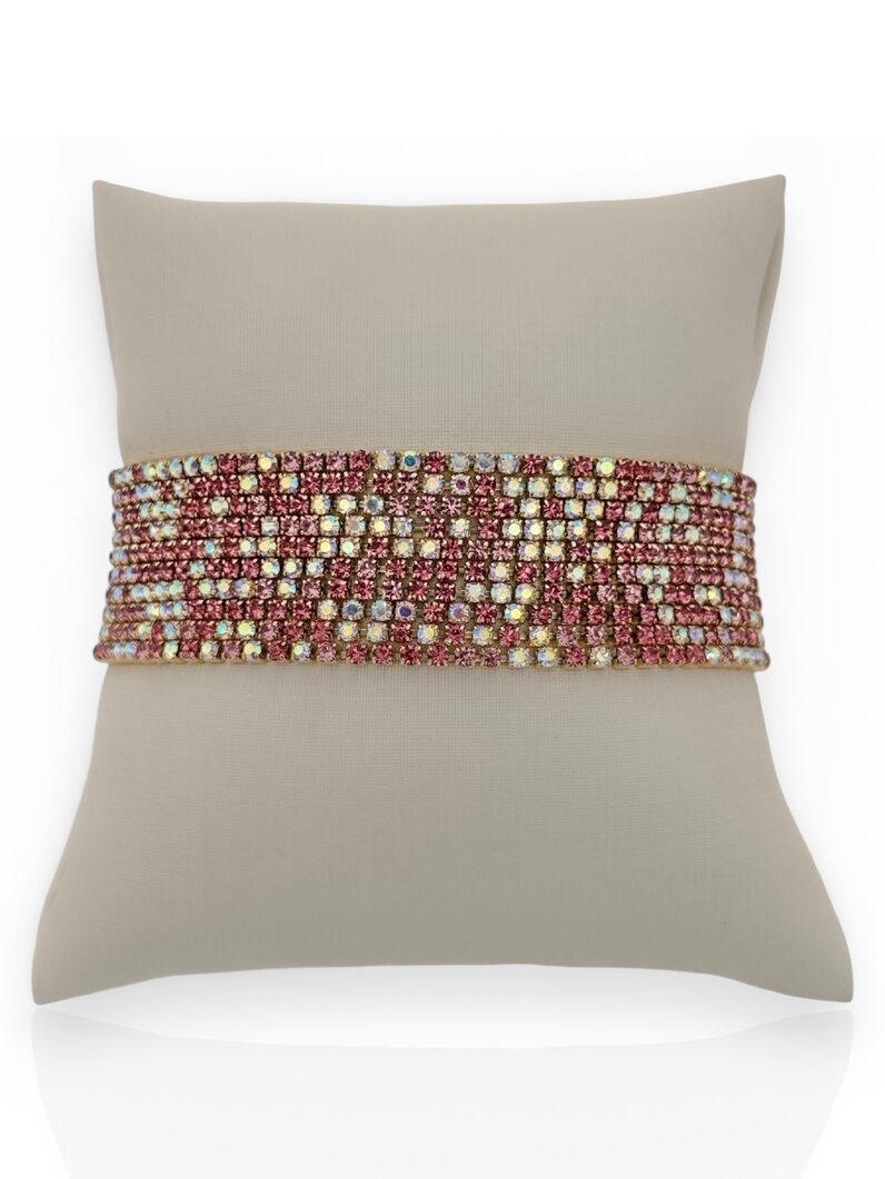 Pulseira Folheado a Ouro 18k e Prata Fios Cravejados Coloridos