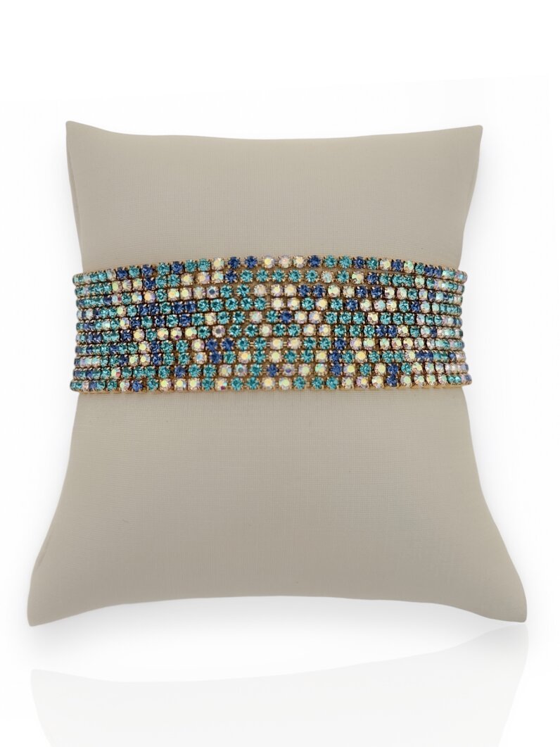 Pulseira Folheado a Ouro 18k e Prata Fios Cravejados Coloridos