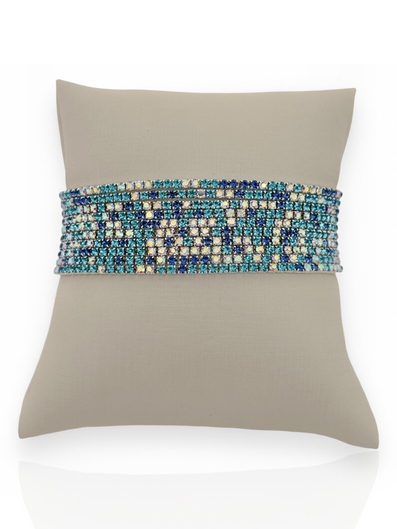 Pulseira Folheado a Ouro 18k e Prata Fios Cravejados Coloridos