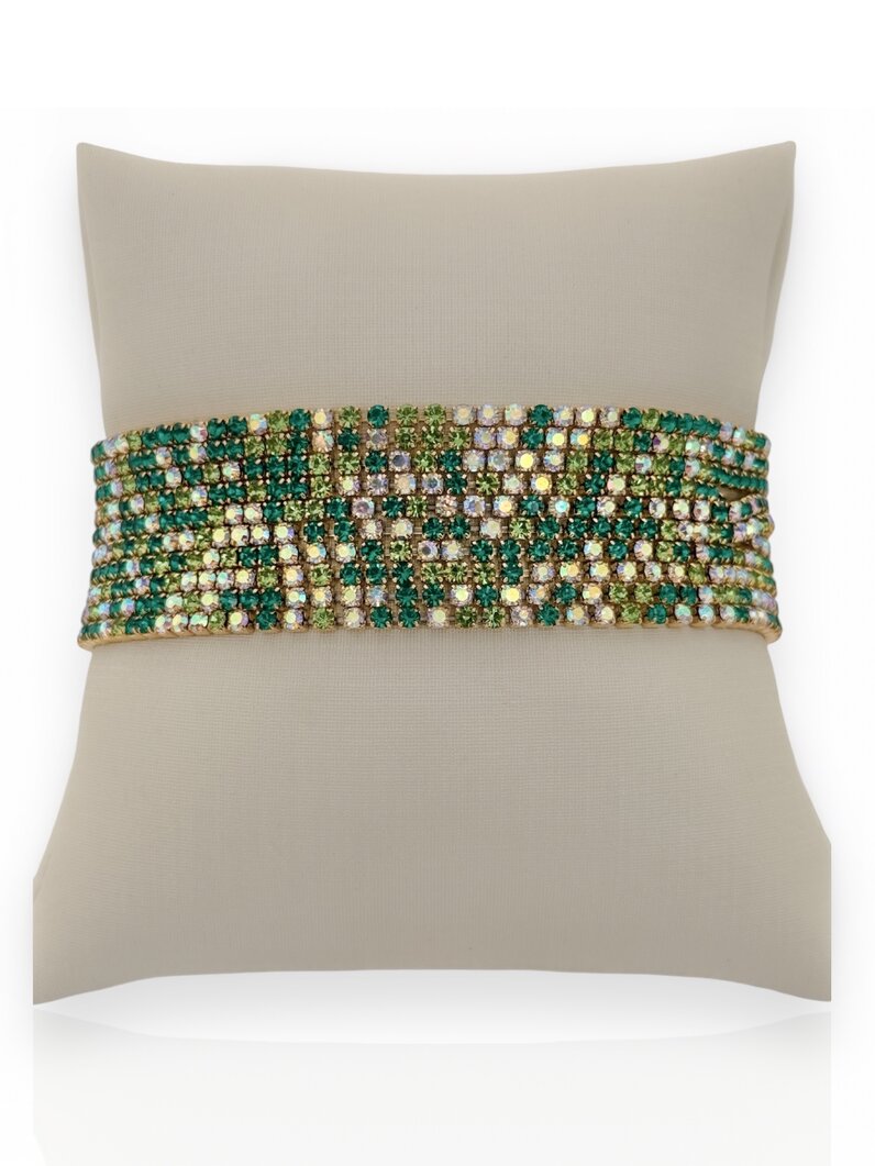 Pulseira Folheado a Ouro 18k e Prata Fios Cravejados Coloridos