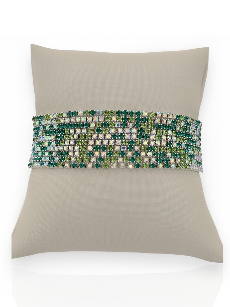 Pulseira Folheado a Ouro 18k e Prata Fios Cravejados Coloridos