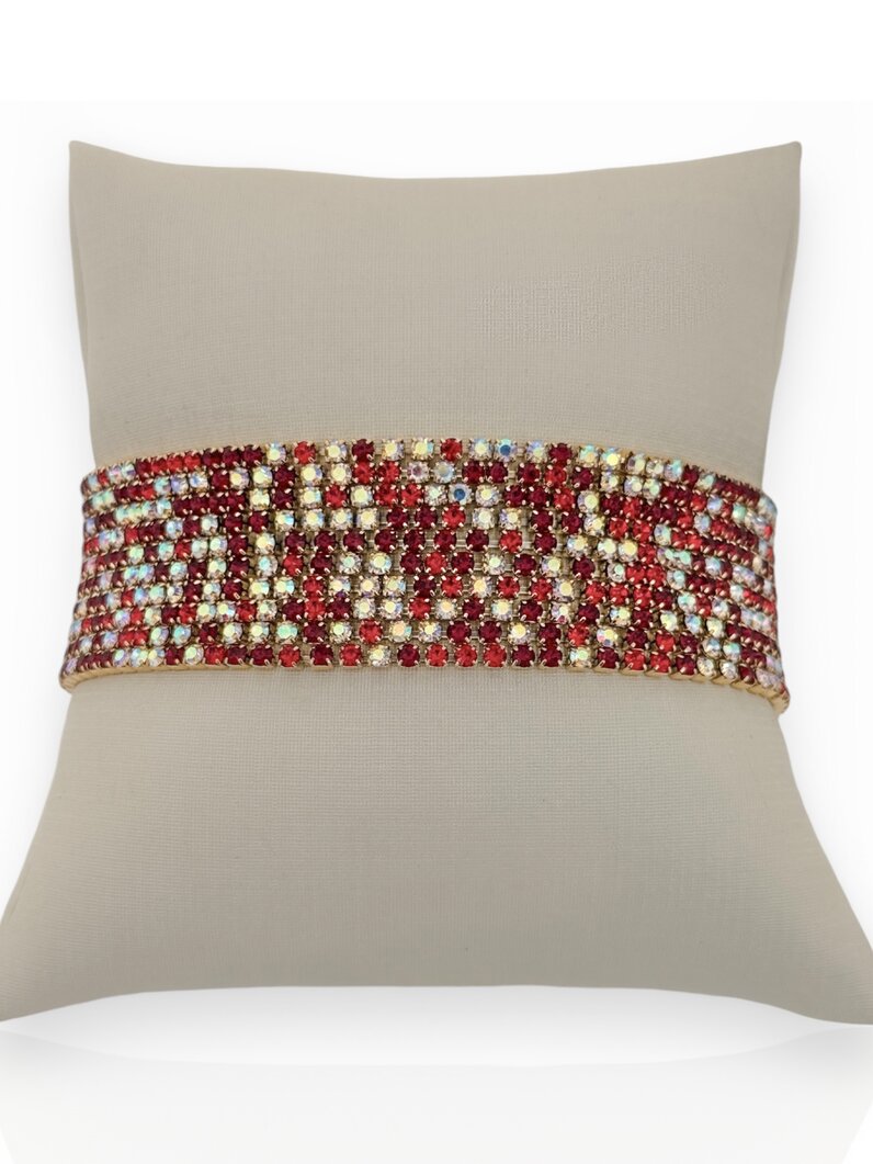 Pulseira Folheado a Ouro 18k e Prata Fios Cravejados Coloridos