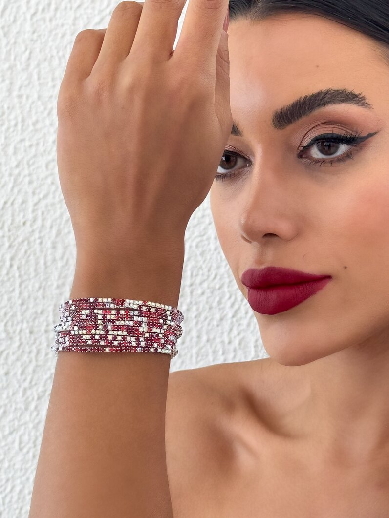 Pulseira Folheado a Ouro 18k e Prata Fios Cravejados Coloridos