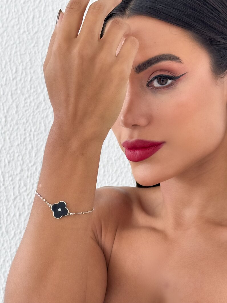 Pulseira Folheado a Ouro 18k e Prata Inspiração Com Resina