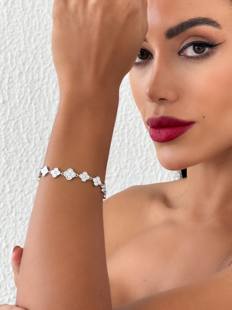 Pulseira Folheado a Ouro 18K e Prata Inspiração Virginia Com Resina
