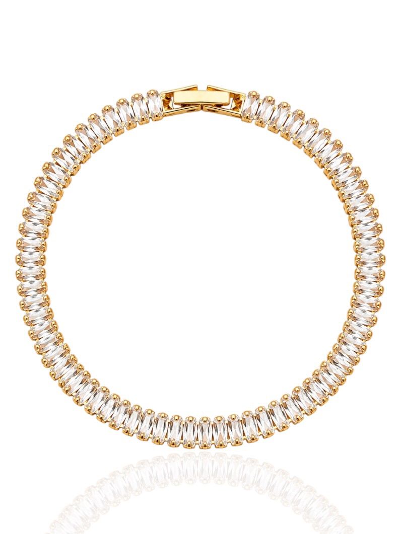 Pulseira Folheado a Ouro 18k e Prata Navetes Coloridos