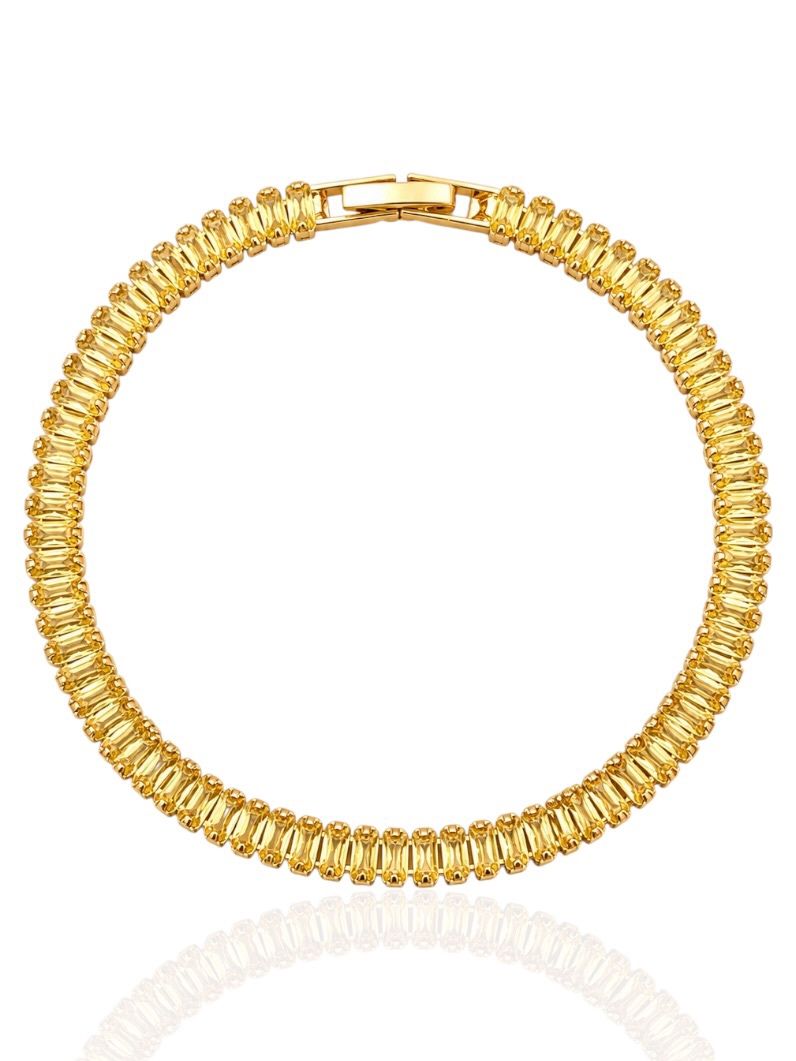 Pulseira Folheado a Ouro 18k e Prata Navetes Coloridos
