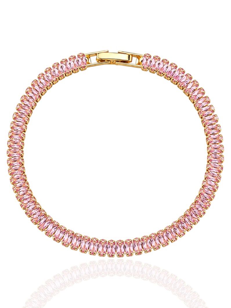 Pulseira Folheado a Ouro 18k e Prata Navetes Coloridos