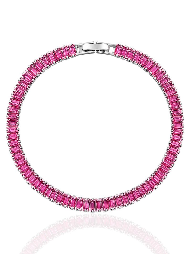 Pulseira Folheado a Ouro 18k e Prata Navetes Coloridos