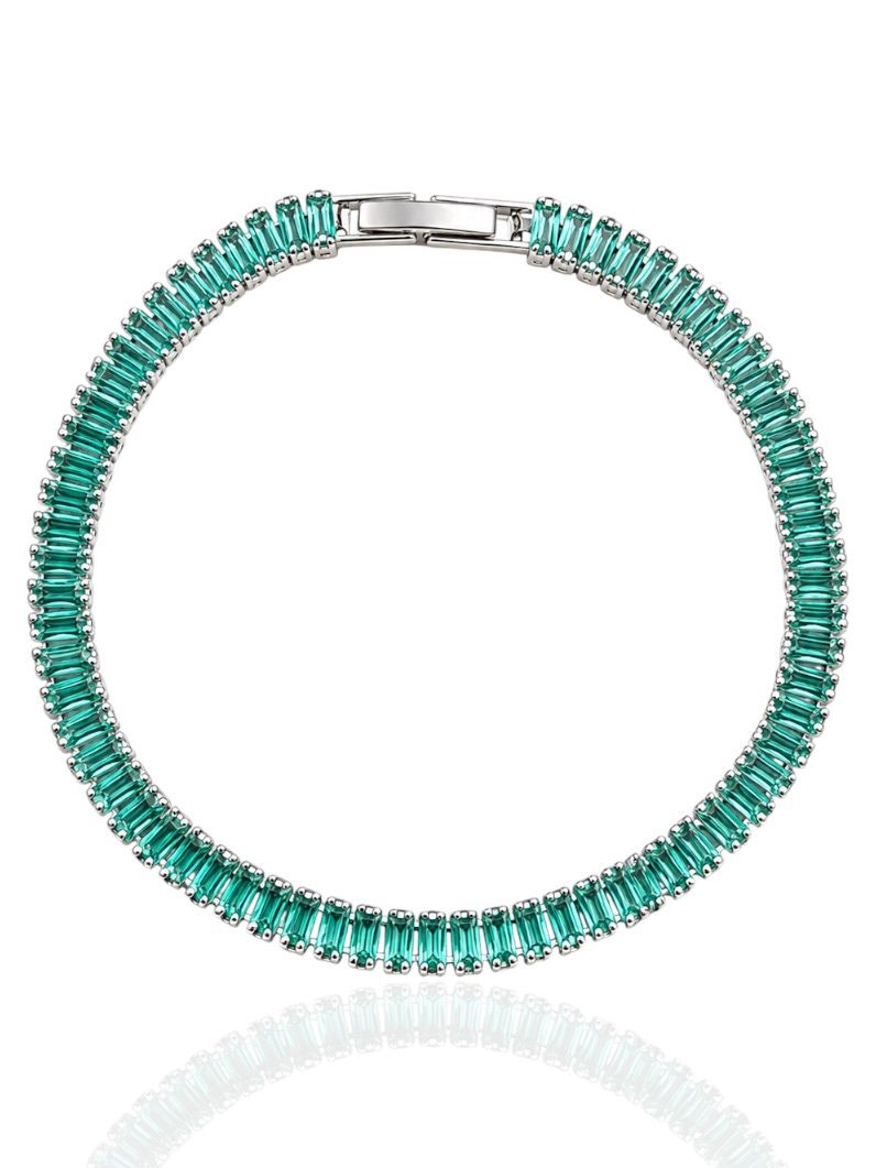 Pulseira Folheado a Ouro 18k e Prata Navetes Coloridos