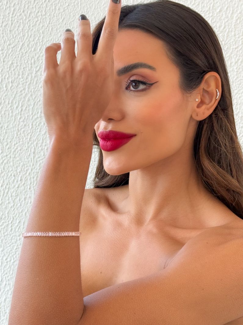 Pulseira Folheado a Ouro 18k e Prata Navetes Coloridos