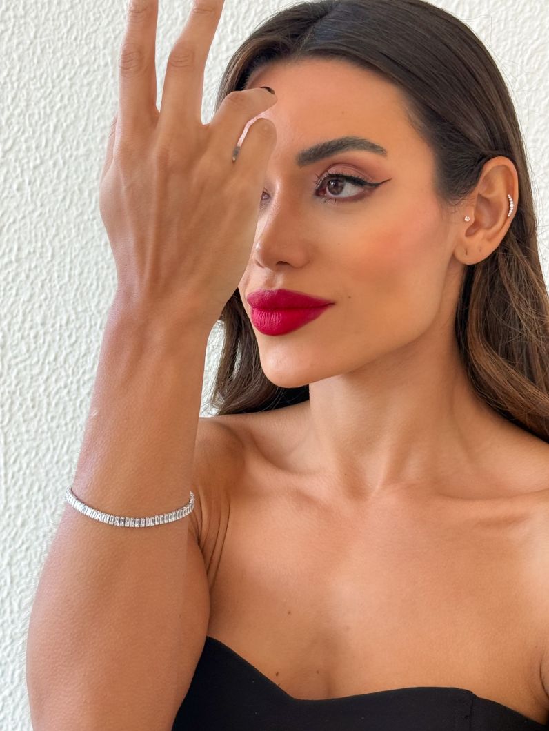 Pulseira Folheado a Ouro 18k e Prata Navetes Coloridos