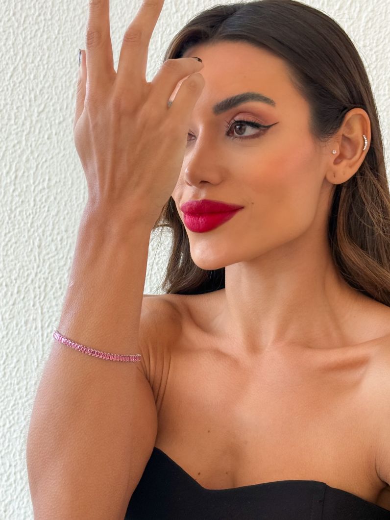 Pulseira Folheado a Ouro 18k e Prata Navetes Coloridos