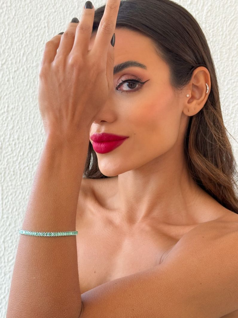 Pulseira Folheado a Ouro 18k e Prata Navetes Coloridos