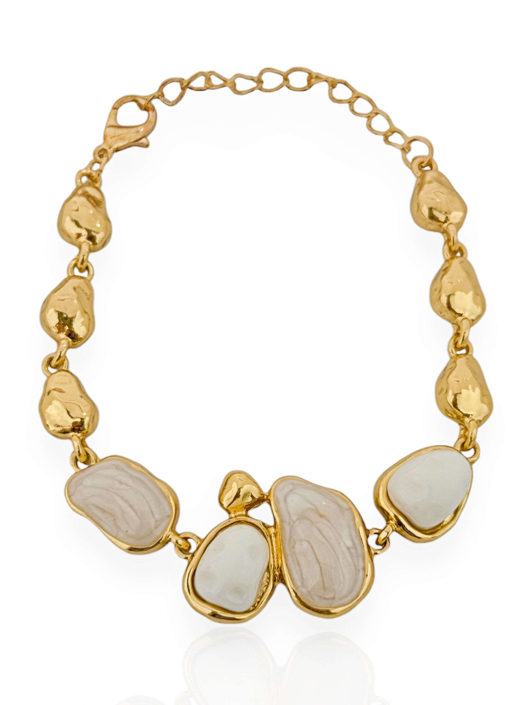 Pulseira Folheado a Ouro 18k e Prata Pedras Encapsulada