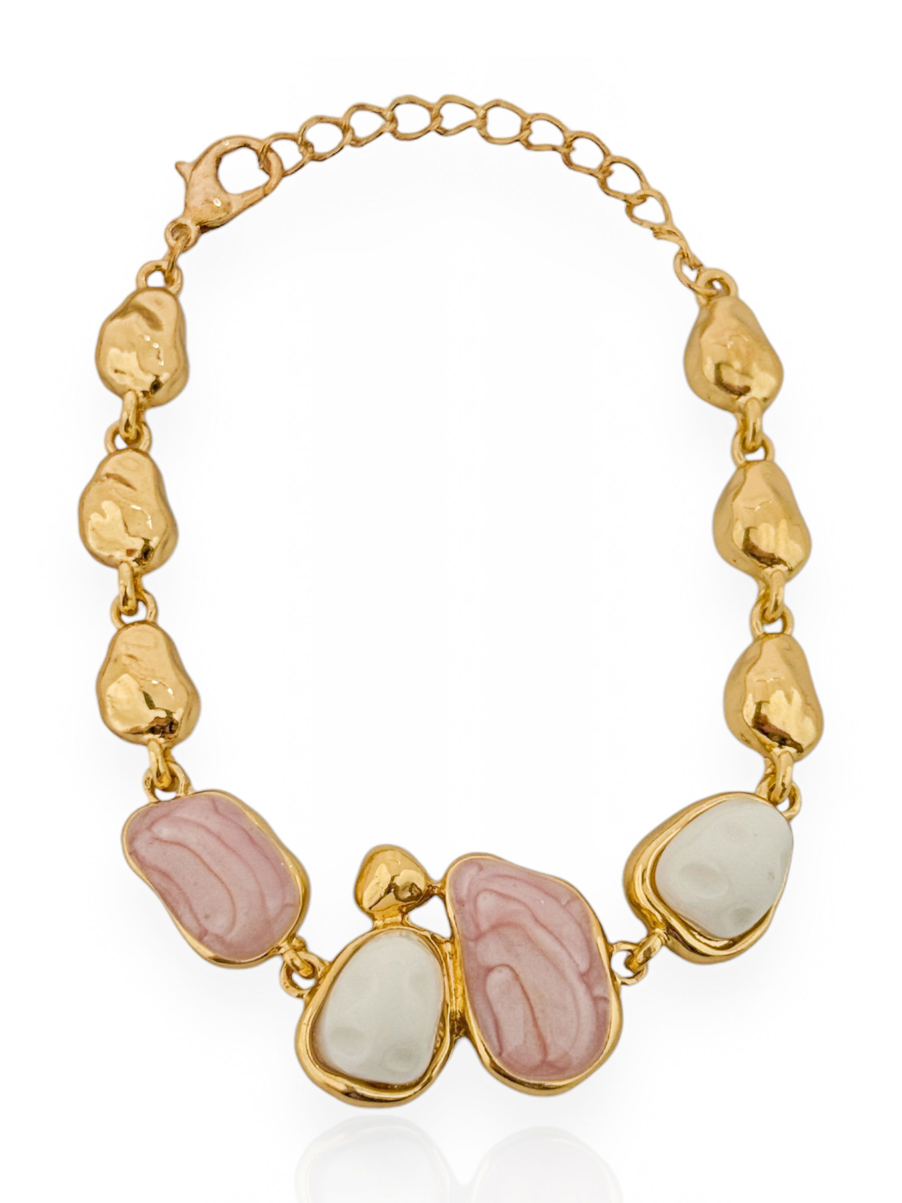 Pulseira Folheado a Ouro 18k e Prata Pedras Encapsulada