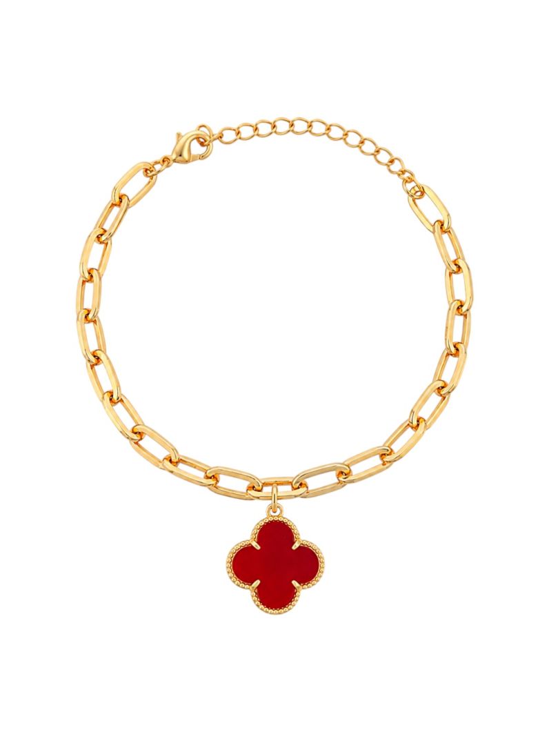 Pulseira Folheado a Ouro 18k Elos Ovais e Inspiração Vg. Colorida