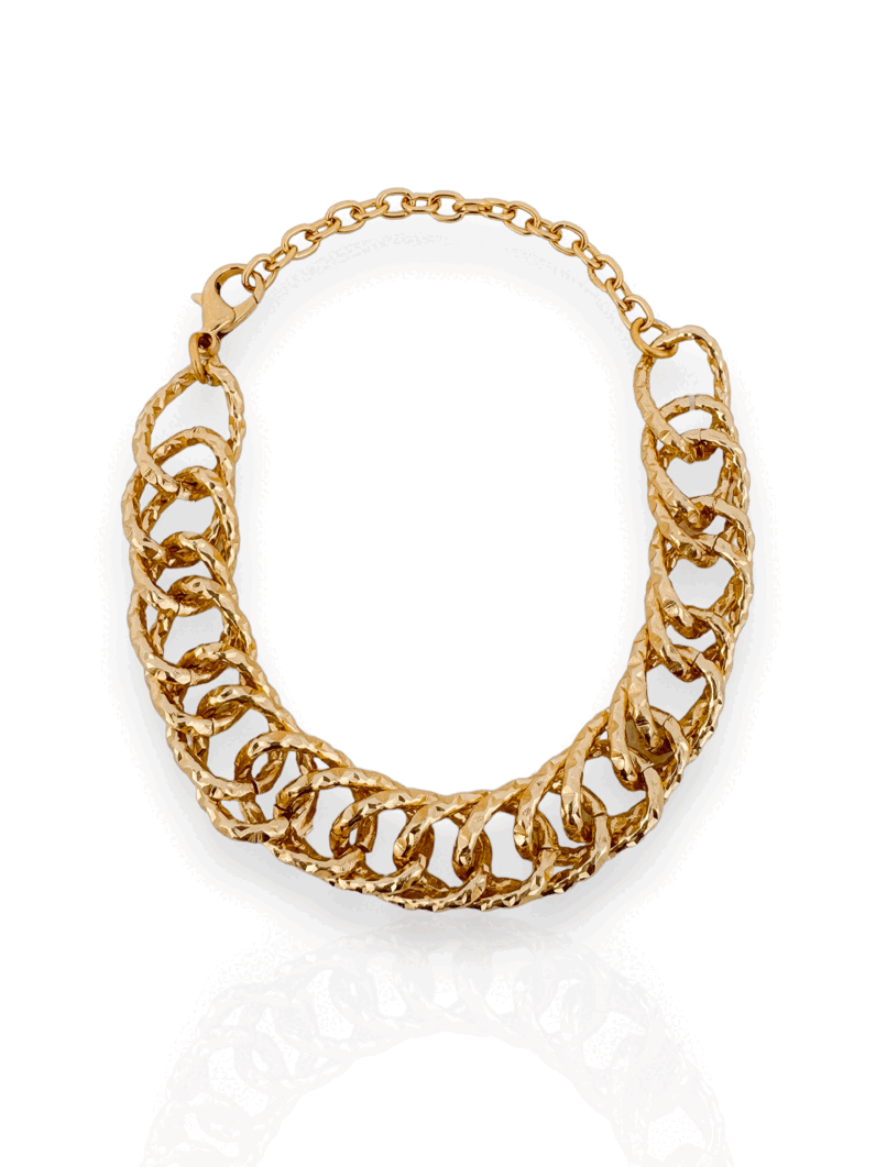 Pulseira folheado a ouro 18k elos Trabalhado