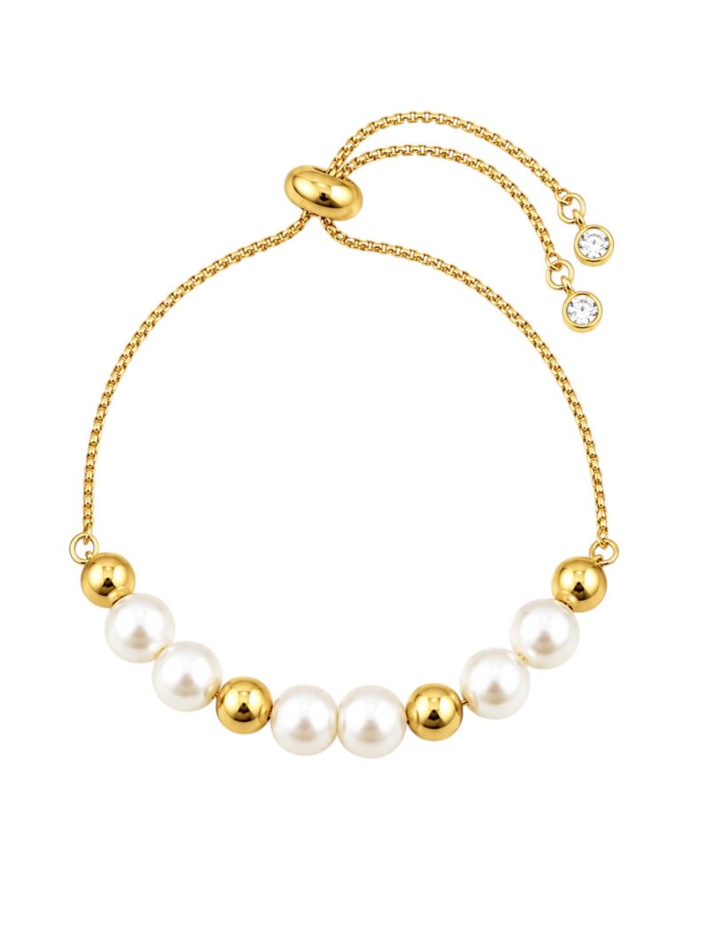Pulseira Folheado a Ouro 18k Esferas e Pérolas