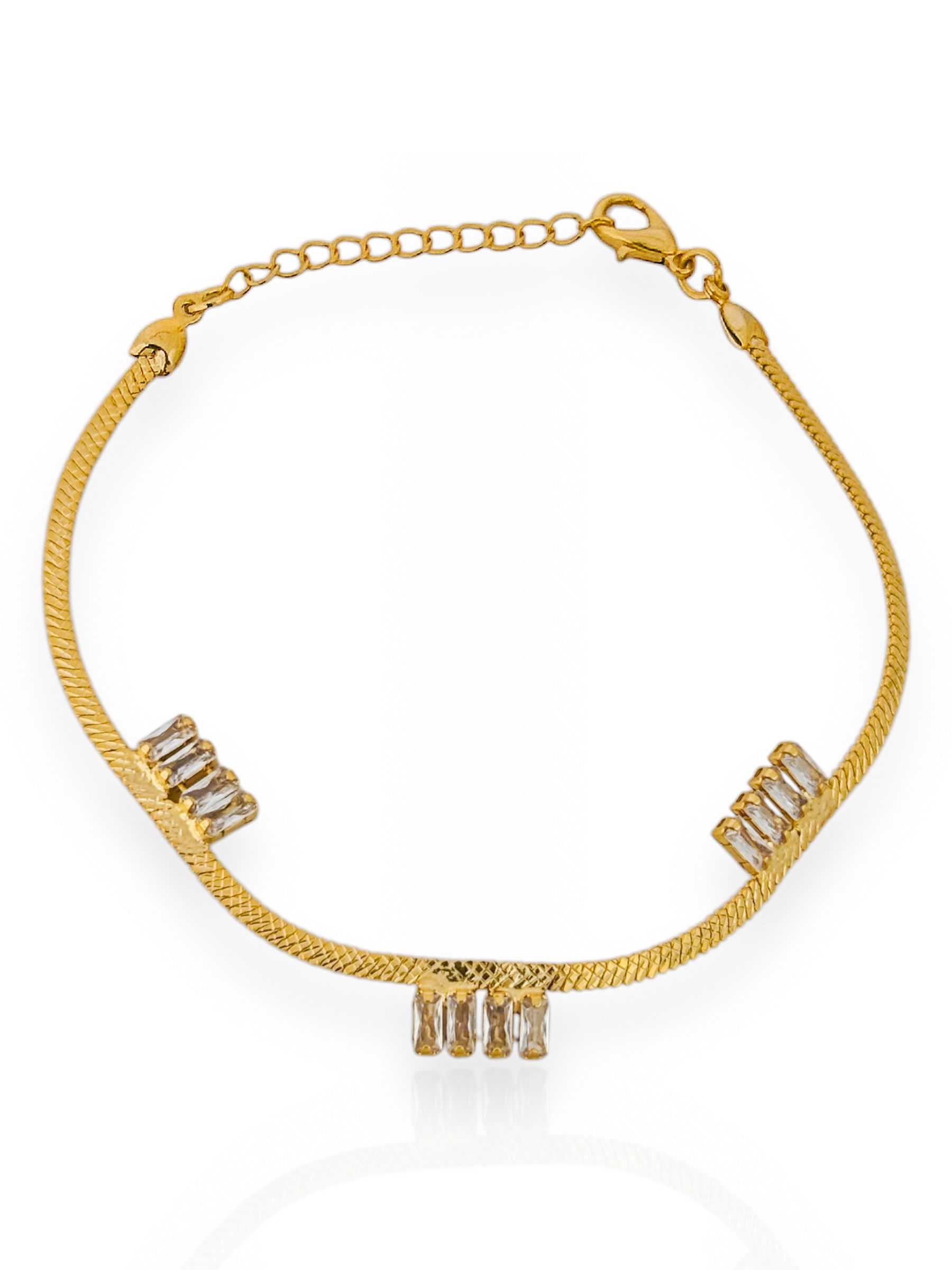 Pulseira Folheado a Ouro 18k Fita Com Navetes