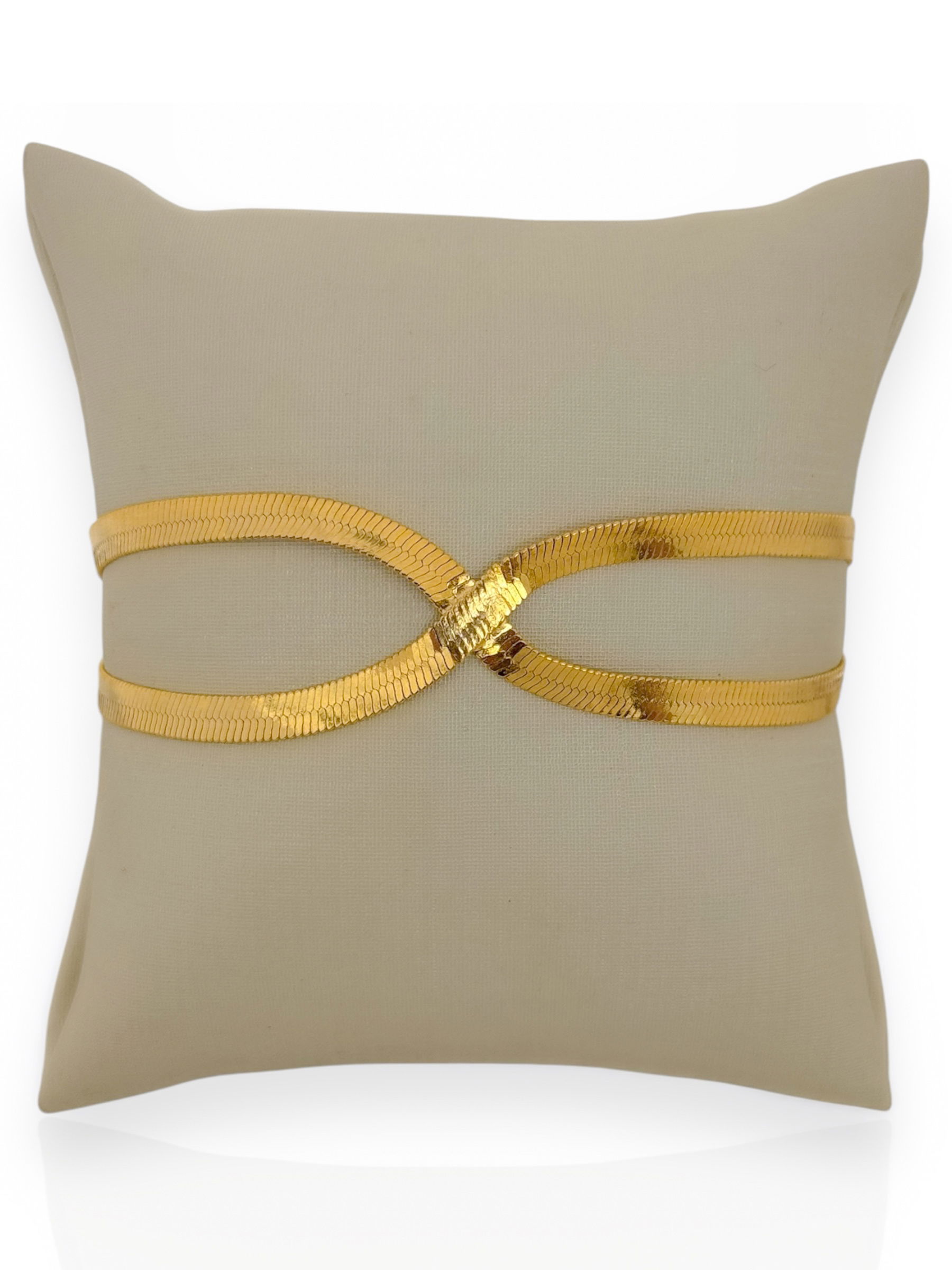 Pulseira Folheado a Ouro 18k Fita Laminada Trançada