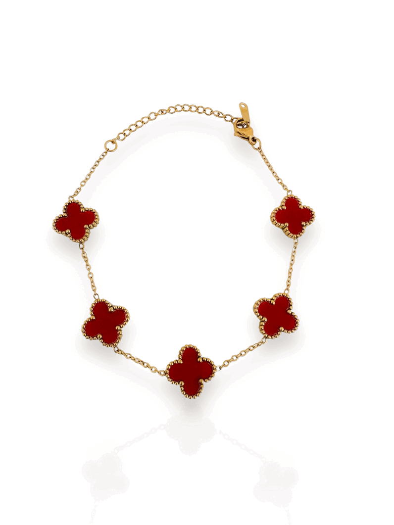 Pulseira folheado a ouro 18k Inspiração Colorido aço inoxidável