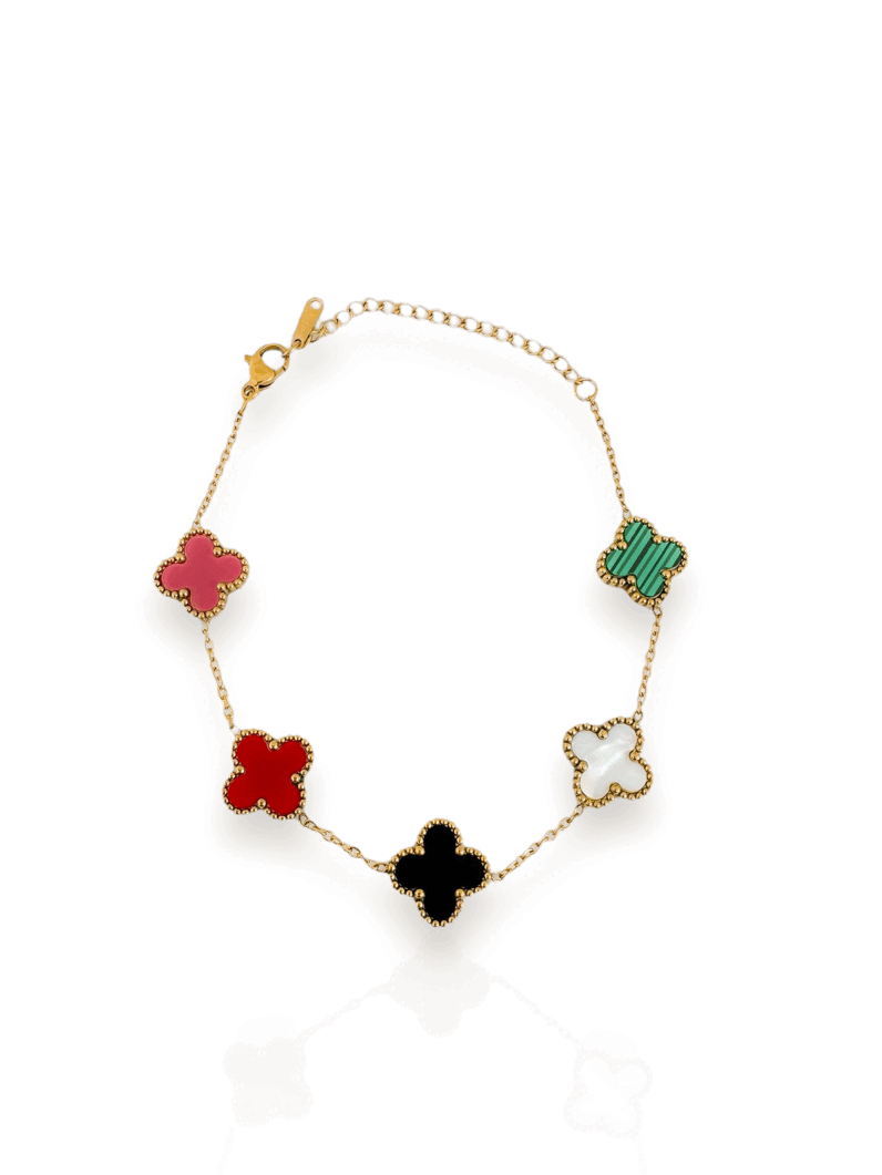 Pulseira folheado a ouro 18k Inspiração Colorido aço inoxidável