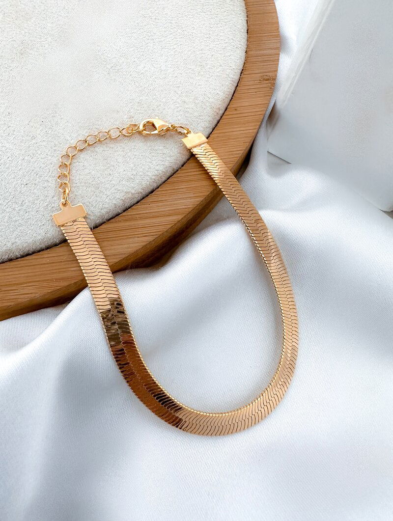 Pulseira Folheado a Ouro 18K Fita Laminada