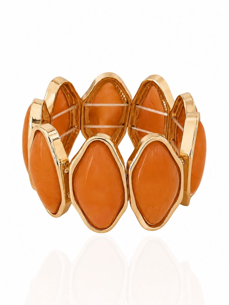 Pulseira Folheado a Ouro 18k Organico Resinado
