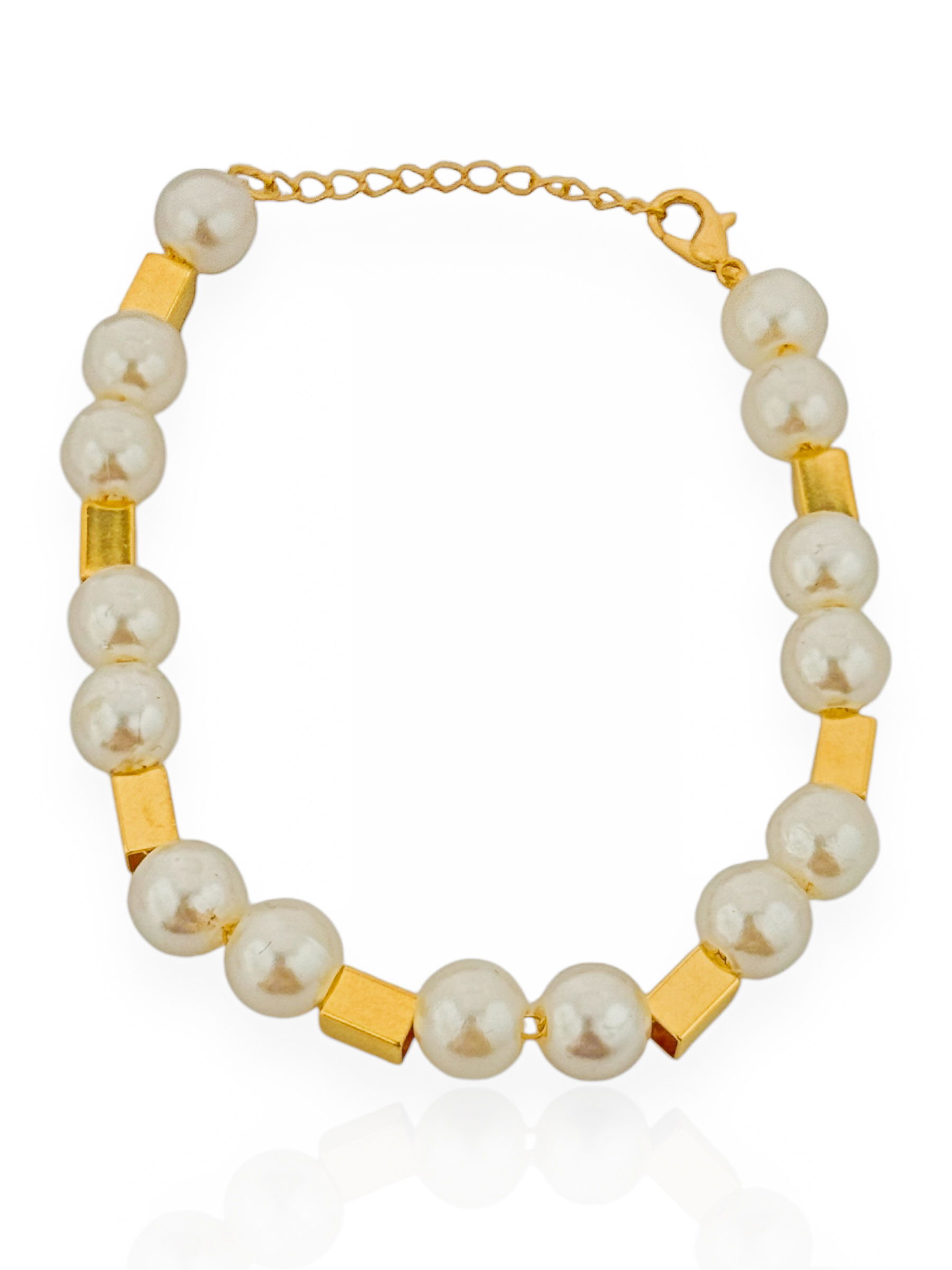 Pulseira Folheado a Ouro 18k Pérolas