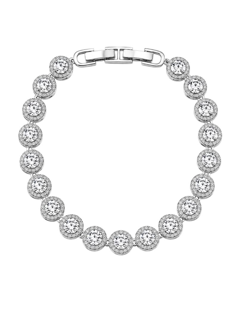 Pulseira Folheado a Prata 925 Circulo Cravejado