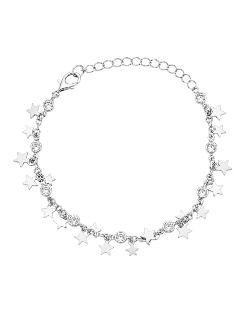 Pulseira Folheado a Prata 925 Estrelas Lisas