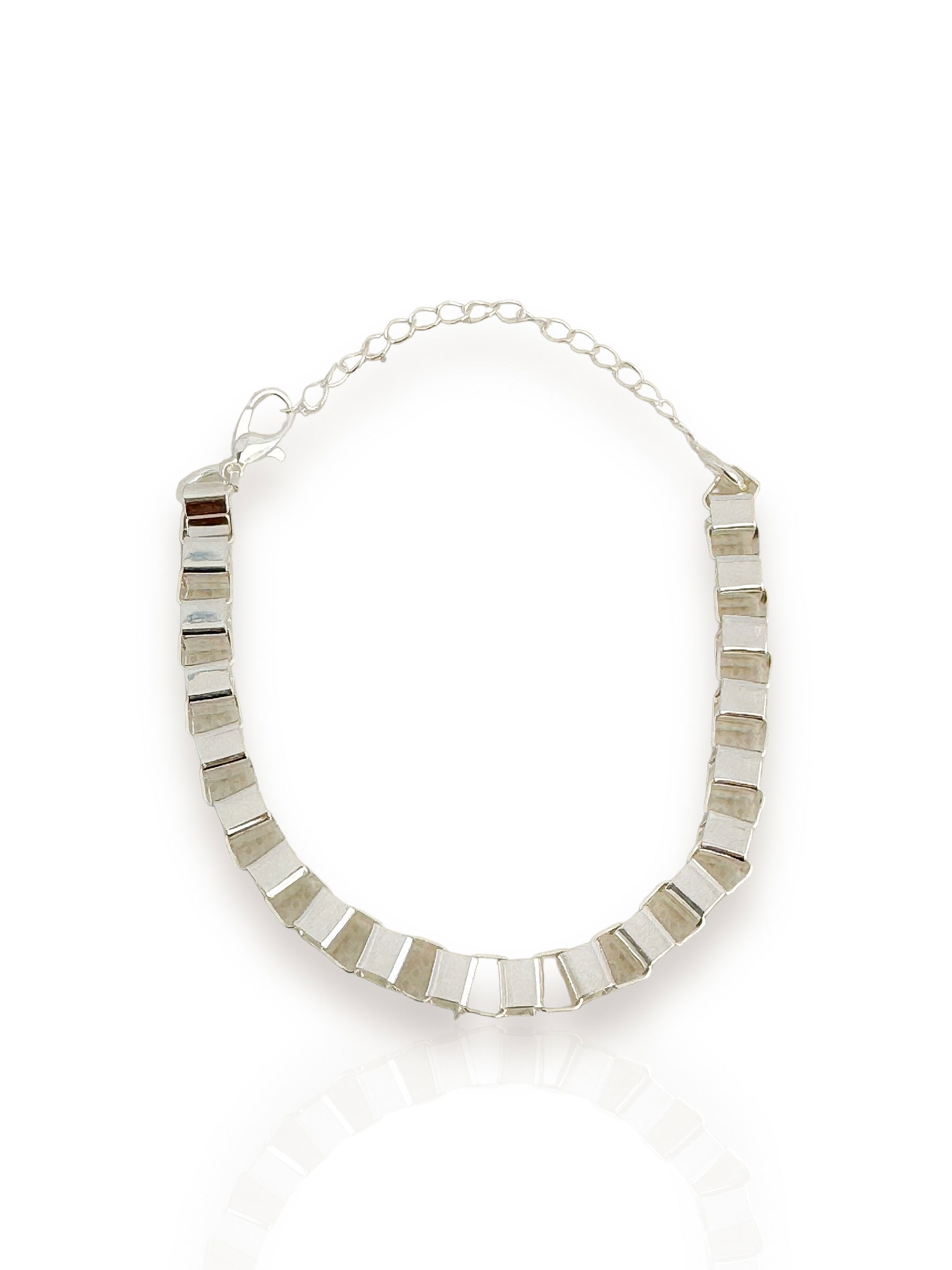 Pulseira folheado a Prata Corrente quadrada