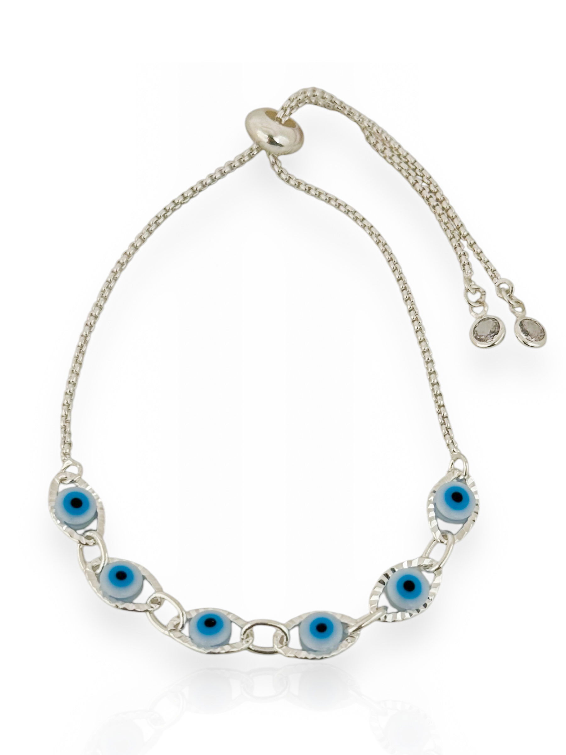 Pulseira Folheado a Prata Olho Grego