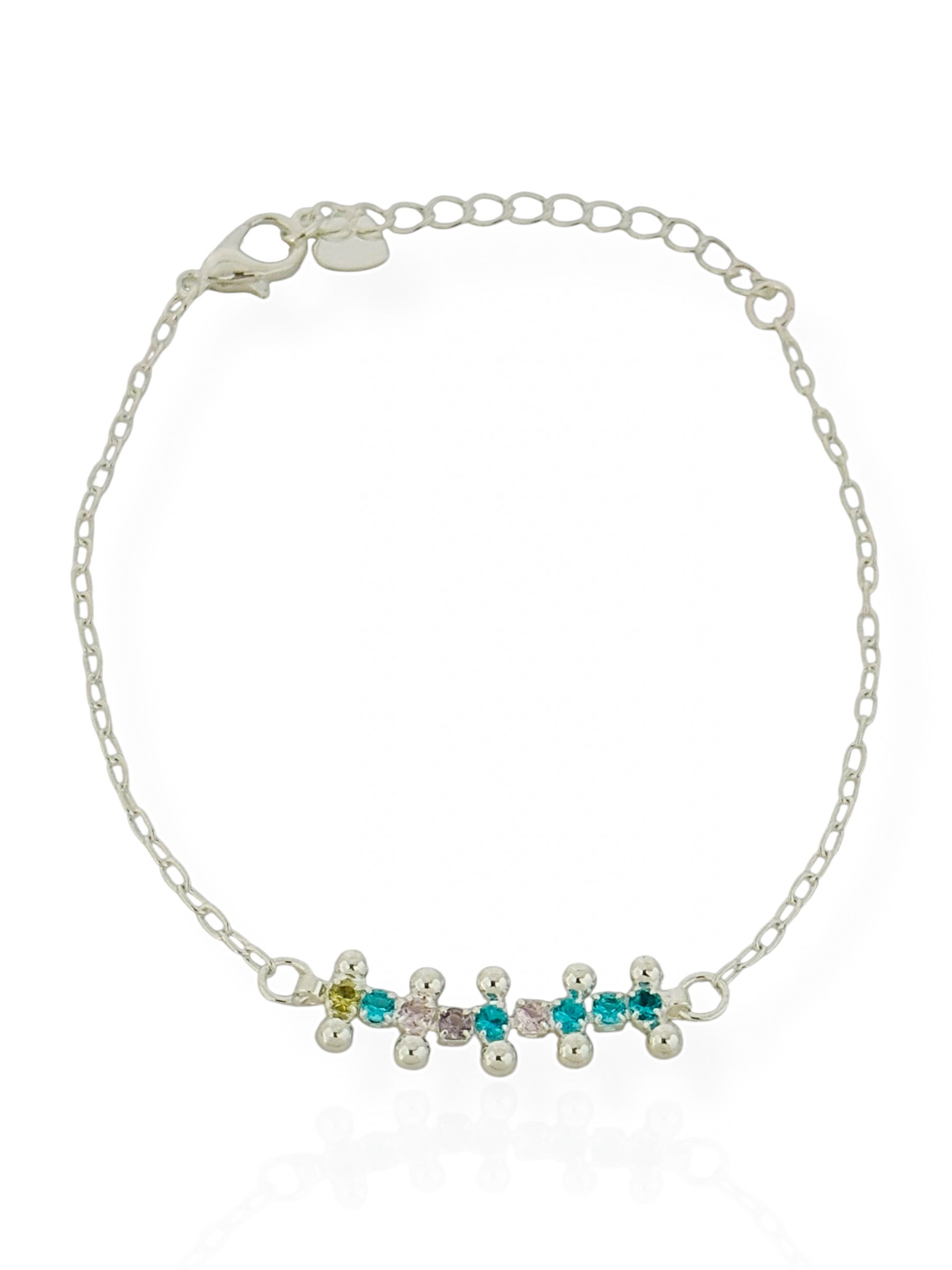 Pulseira Infantil Folheada a Ouro 18k e Prata Design Flor de Zirconias