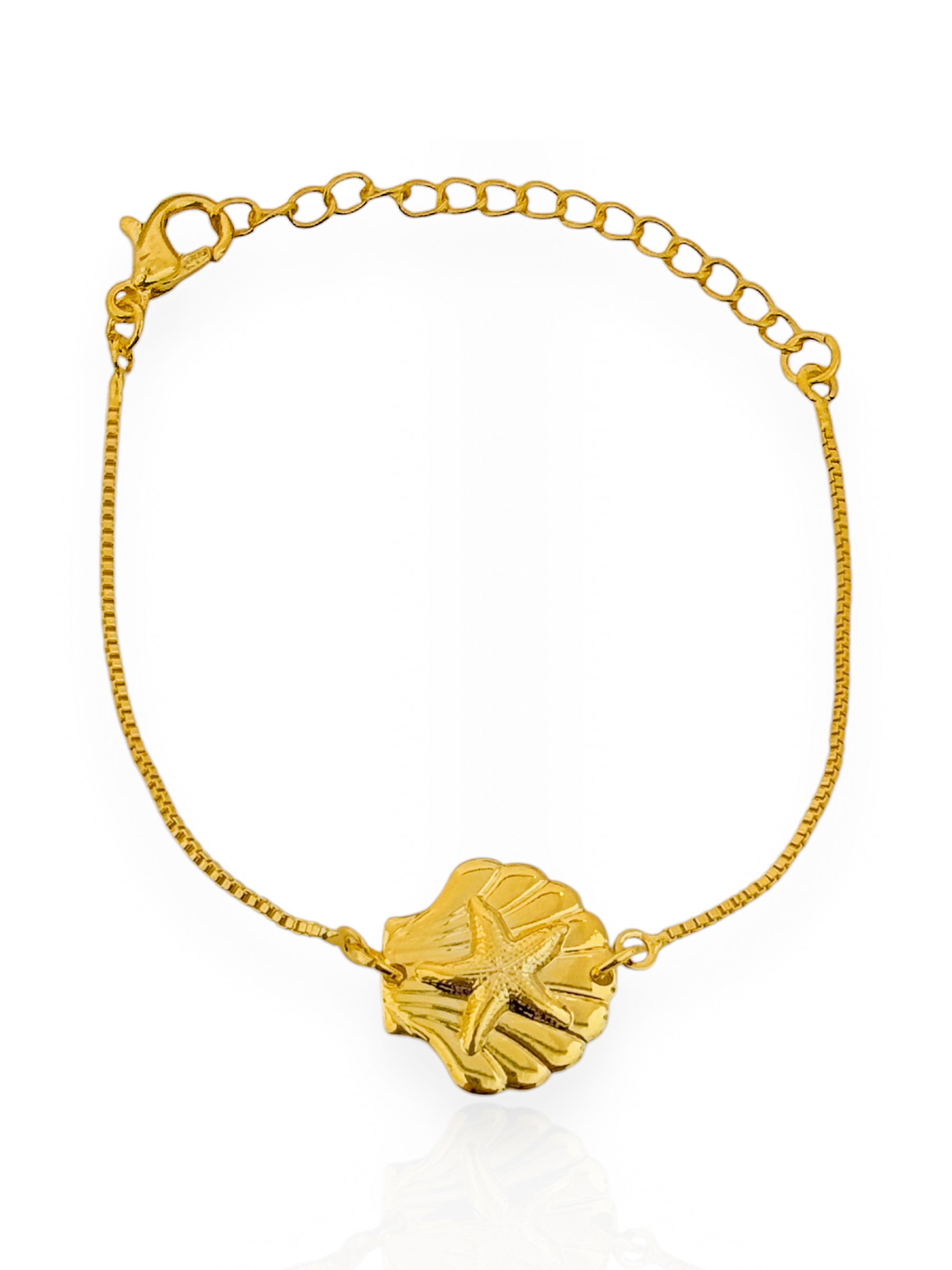 Pulseira Infantil Folheado a Ouro 18k e Prata, Concha
