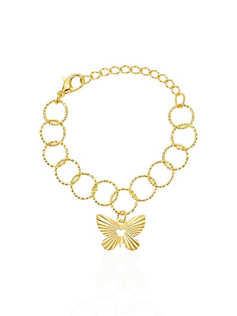 Pulseira Infantil Folheado a Ouro 18k e Prata Borboleta