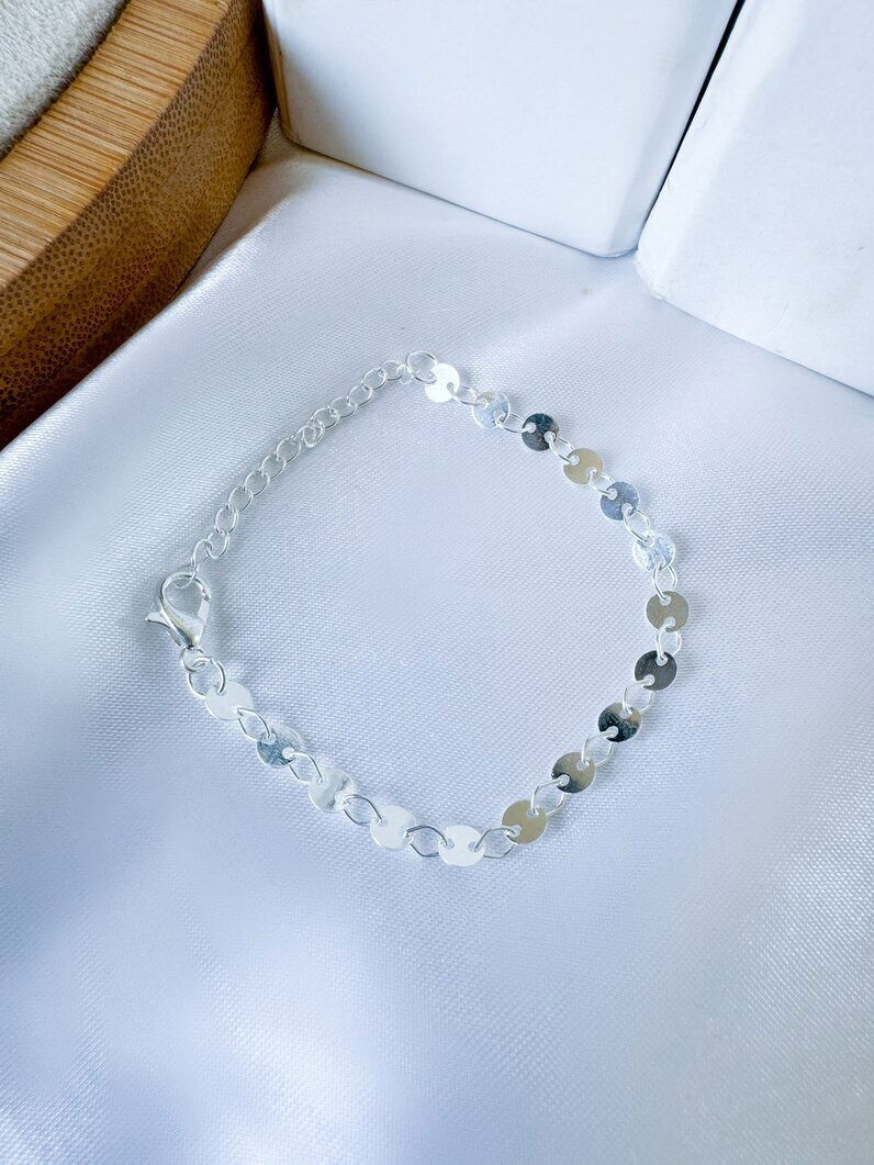 Pulseira Infantil Folheado a Ouro 18k e Prata Chapinhas Lisas