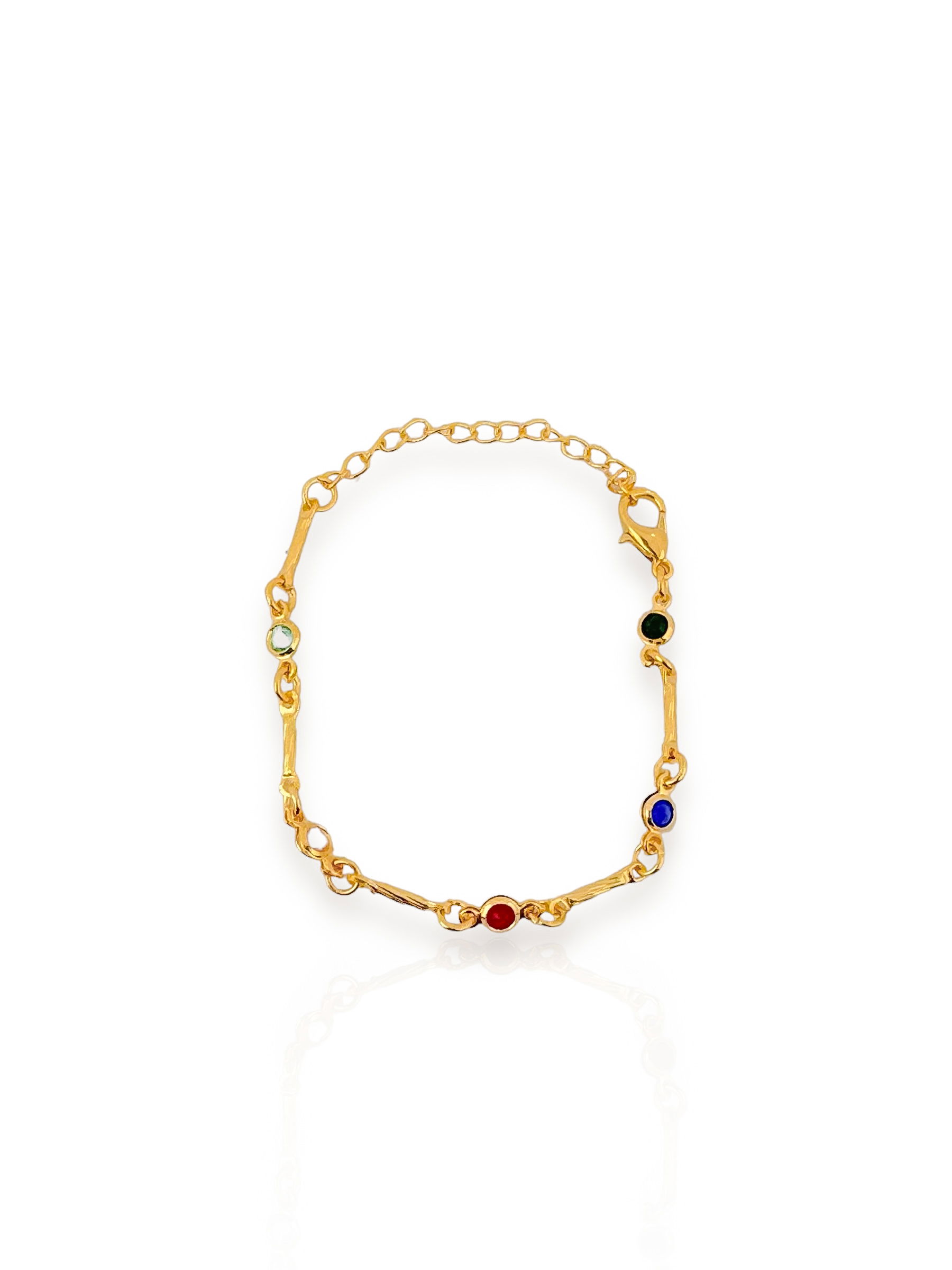 Pulseira Infantil folheado a ouro 18k e Prata Com Cristais