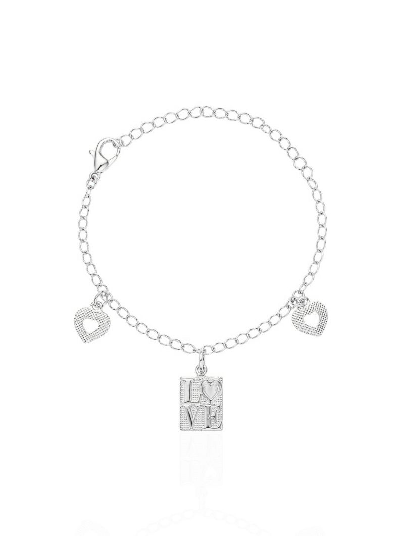 Pulseira Infantil Folheado a Ouro 18k e Prata Design Love